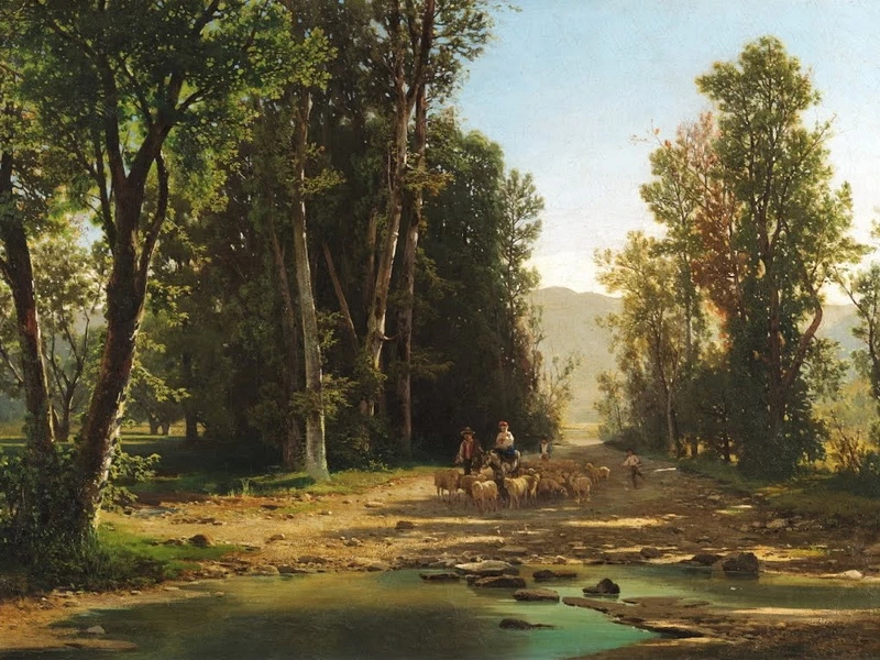 1824-Gerolamo Trenti - Paesaggio con pastori